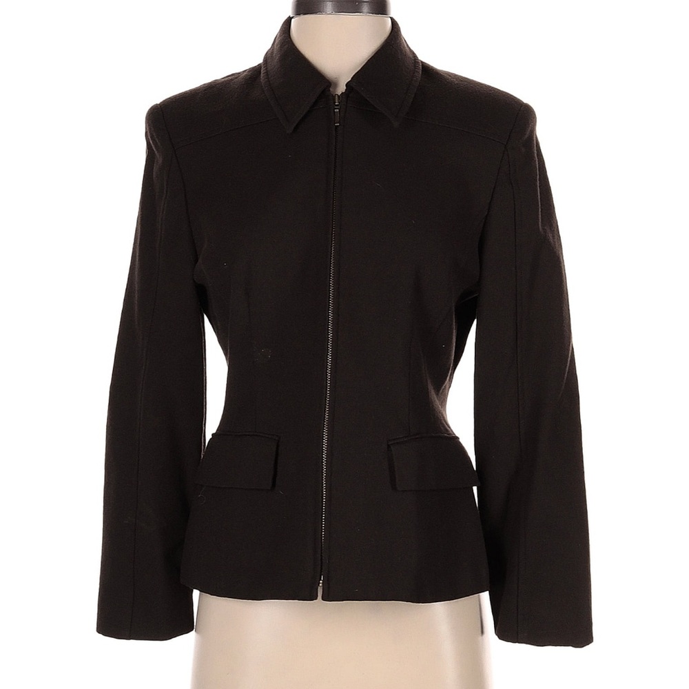 Chocolate brown wool blazer jacket